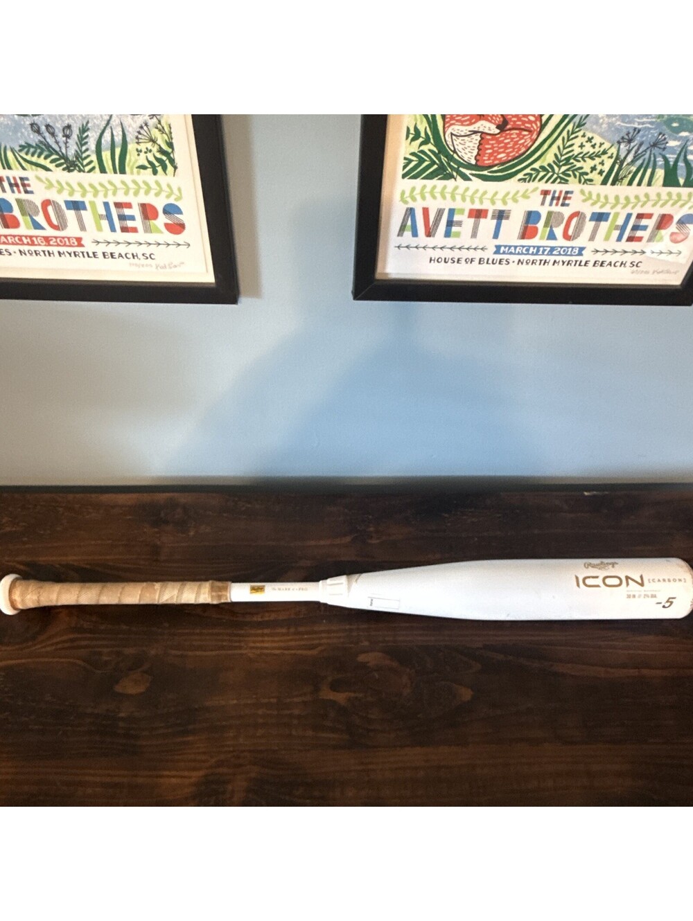 Rawlings ICON CARBON Baseball Bat 30in 2 3/4 Balanced White Gold RUT415